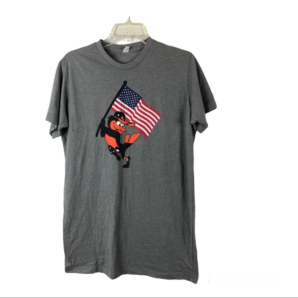 Baltimore Orioles Men's Size M Baseball American Flag Graphic Tee